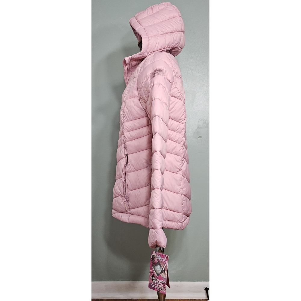 NEW W/tags Reebok RN#127805 Hooded Puffer Jacket Dusty Mauve Pink Women's M - Picture 4 of 14